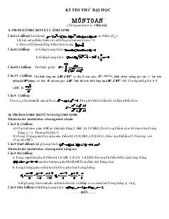 Giáo án Kì thi thử đại học môn toán (thời gian làm bài: 180 phút)