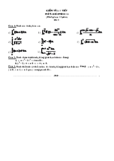 Giáo án Kiểm tra 1 tiết môn: giải tích 12 (thời gian: 45 phút)