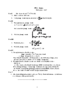Giáo án kiểm tra 1 tiết Môn : toán thời gian : 180 phút