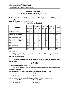 Giáo án Kiểm tra giải tích 11