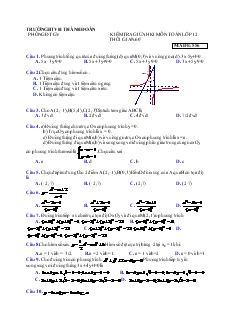 Giáo án Kiểm tra giữa học kì I môn toán lớp 12 thời gian :60 phút