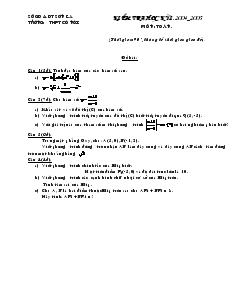 Giáo án Kiểm tra học kỳ I 2004_2005 môn: Toán 12