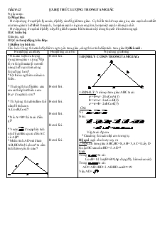 Giáo án lớp 10 môn Hình học - Tiết 20, 21 - Bài 3: Hệ thức lượng trong tam giác