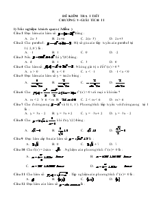 Giáo án lớp 11 môn Đại số - Đề kiểm tra 1 tiết chương V