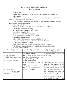 Giáo án lớp 11 môn Đại số - Tiết 67 - Khái niệm đạo hàm