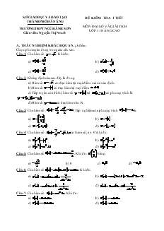 Giáo án lớp 11 môn Đại số và giải tích - Đề kiểm tra 1 tiết