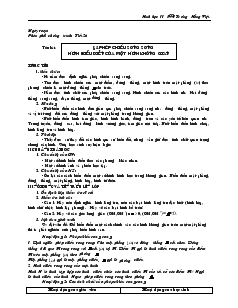 Giáo án lớp 11 môn Hình học - Tiết 26 - Bài 5: Phép chiếu song song hình biểu diễn của một hình không gian