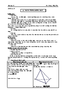Giáo án lớp 11 môn Hình học - Tiết 28, 29 - Bài 1: Vectơ trong không gian
