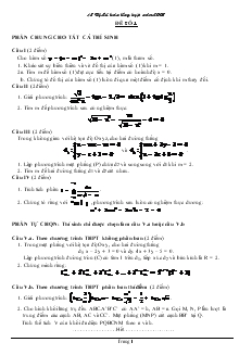 Giáo án lớp 12 môn Đại số - 48 Bộ đề toán tổng hợp năm 2008