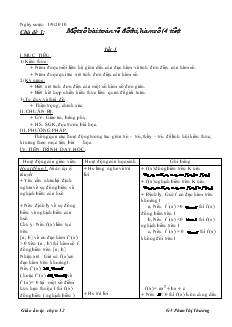 Giáo án lớp 12 môn Đại số - Chủ đề 1: Một số bài toán về đồ thị hàm số (4 tiết)