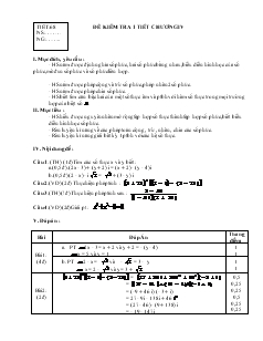 Giáo án lớp 12 môn Đại số - Đề kiểm tra 1 tiết chương 4