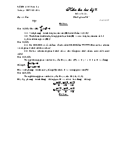 Giáo án lớp 12 môn Đại số - Kiểm tra học kỳ 2 thời gian 90 phút