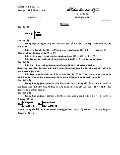 Giáo án lớp 12 môn Đại số - Kiểm tra học kỳ II