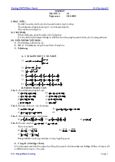 Giáo án lớp 12 môn Đại số - Tiết 19: Số phức