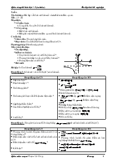 Giáo án lớp 12 môn Đại số - Tiết 23, 24: Bài tập về khảo sát hàm số và cácbài toán liên quan