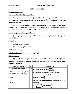 Giáo án lớp 12 môn Đại số - Tiết 43: Bài tập
