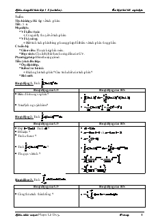 Giáo án lớp 12 môn Đại số - Tiết 5, 6: Bài tập về tích phân