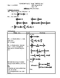 Giáo án lớp 12 môn Đại số - Tiết 54: Tích phân (tiếp)