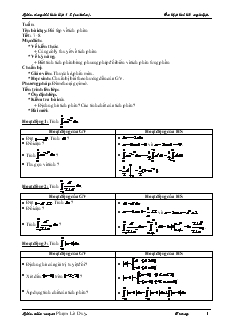 Giáo án lớp 12 môn Đại số - Tiết 7, 8: Bài tập về tích phân