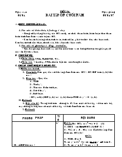 Giáo án lớp 12 môn Đại số - Tiết thứ 96: Bài tập ôn cuối năm