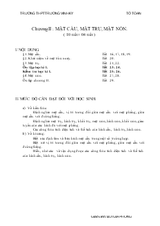 Giáo án lớp 12 môn Giải tích - Chương 2: Mặt cầu, mặt trụ, mặt nón