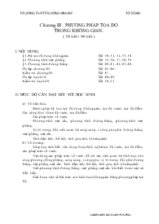 Giáo án lớp 12 môn Giải tích - Chương 3: Phương pháp tọa độ trong không gian