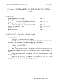 Giáo án lớp 12 môn Giải tích - Chương I: Khối đa diện và thể tích của chúng ( 15 tiết )