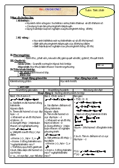 Giáo án lớp 12 môn Giải tích - Tiết 18, 19 - Bài : Ôn chương I