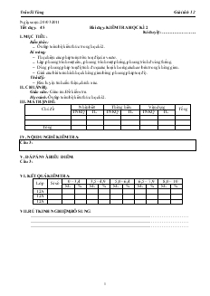 Giáo án lớp 12 môn giải tích - Tiết dạy: 45 - Bài dạy: Kiểm tra học kì 2