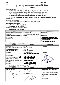 Giáo án lớp 12 môn Hình học - Bài 1: Bài tập vectơ trong không gian