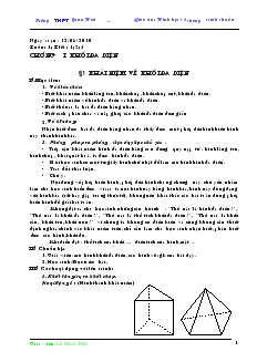 Giáo án lớp 12 môn Hình học - Bài 1: Khái niệm về khối đa diện (tiếp)