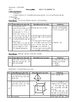 Giáo án lớp 12 môn Hình học - Bài 1: Mặt cầu, khối cầu