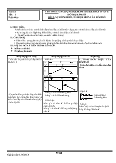 Giáo án lớp 12 môn Hình học - Bài 1: Sự đồng biến, nghịch biến của hàm số