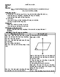 Giáo án lớp 12 môn Hình học - Bài 2 : Phép đối xứng qua mặt phẳng và sự bằng nhau của các khối đa diện