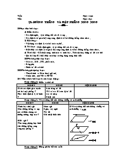 Giáo án lớp 12 môn Hình học - Bài 3: Đường thẳng và mặt phẳng song song