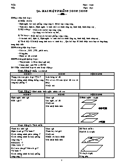 Giáo án lớp 12 môn Hình học - Bài 4: Hai mặt phẳng song song