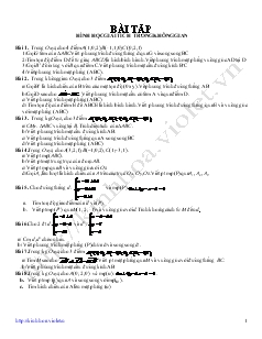 Giáo án lớp 12 môn Hình học - Bài tập hình học giải tích trong không gian