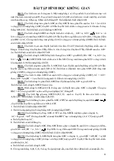 Giáo án lớp 12 môn Hình học - Bài tập hình học không gian (tiếp theo)