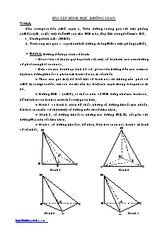 Giáo án lớp 12 môn Hình học - Bài tập hình học không gian (tiết 3)