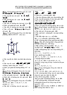 Giáo án lớp 12 môn Hình học - Bài tập Phương pháp toạ độ trong không gian