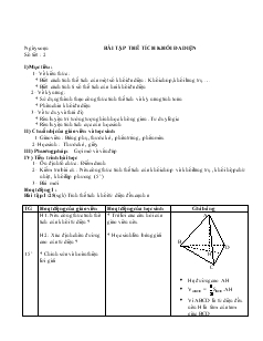 Giáo án lớp 12 môn Hình học - Bài tập thể tích khối đa diện (2 tiết)