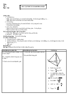 Giáo án lớp 12 môn Hình học - Bài tập thể tích khối đa diện (tiết 3)