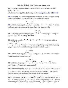 Giáo án lớp 12 môn Hình học - Bài tập về hình giải tích trong không gian