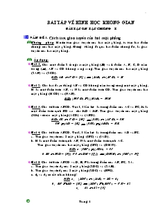 Giáo án lớp 12 môn Hình học - Bài tập về hình học không gian