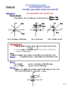 Giáo án lớp 12 môn Hình học - Các bài toán cơ bản có liên quan đến khảo sát hàm số