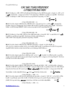 Giáo án lớp 12 môn Hình học - Các bài toán hình học luyện thi đại học