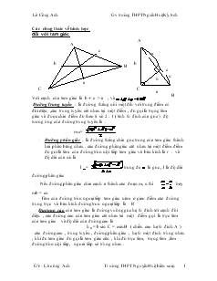 Giáo án lớp 12 môn Hình học - Các công thức về hinh học đối với tam giác
