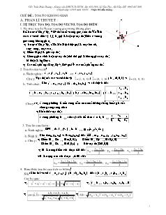 Giáo án lớp 12 môn Hình học - Chủ đề : tọa độ không gian