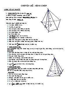 Giáo án lớp 12 môn Hình học - Chuyên đề : hình chóp