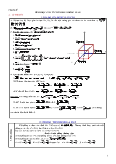 Giáo án lớp 12 môn Hình học - Chuyên đề Hình học giải tích trong không gian